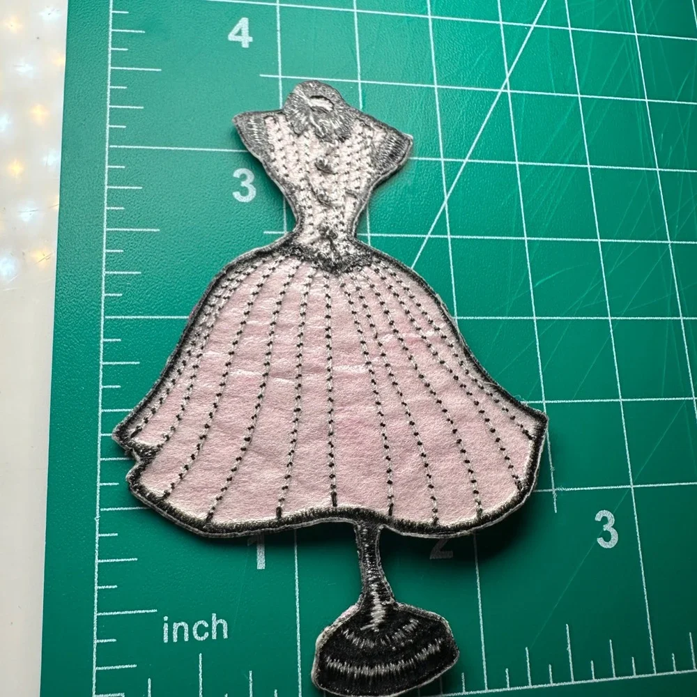 Dress Form Patch Iron On Sew On Applique Pink Black Fashion Sewing‎